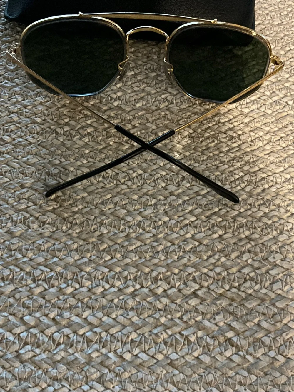 Ray Ban Gold Frame Sunglasses with Dark Green Lenses RB 3468  The Marshall